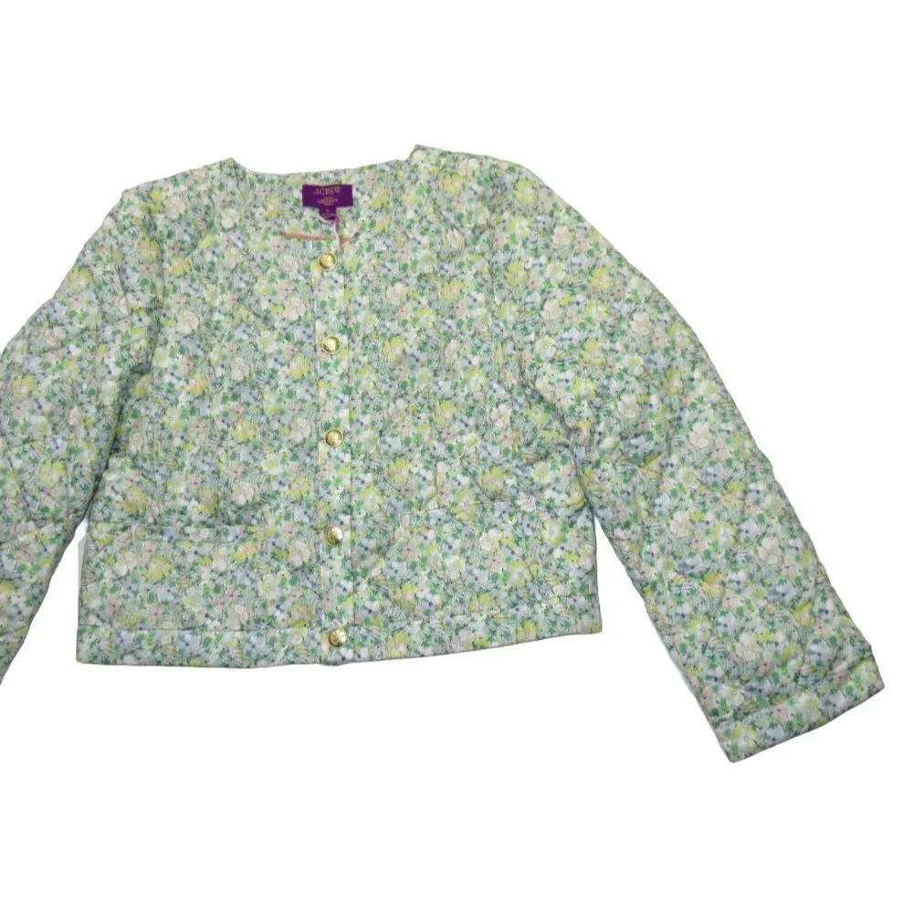 NWT J. Crew Quilted Louisa Lady Jacket in Ivory Colour Fields Liberty Floral 2